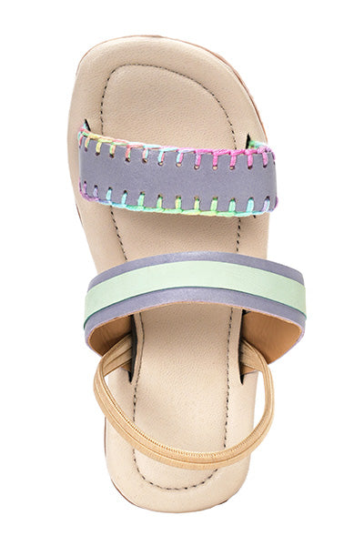 Embroidered lilac sandals