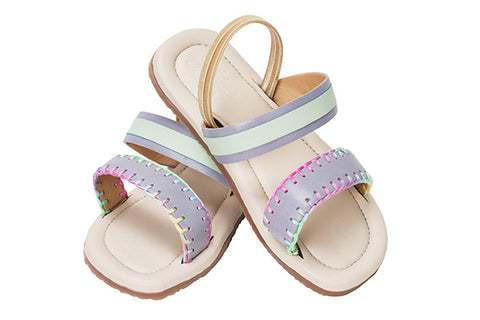 Embroidered lilac sandals