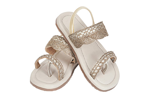 Gold Crochet Lace Sandals